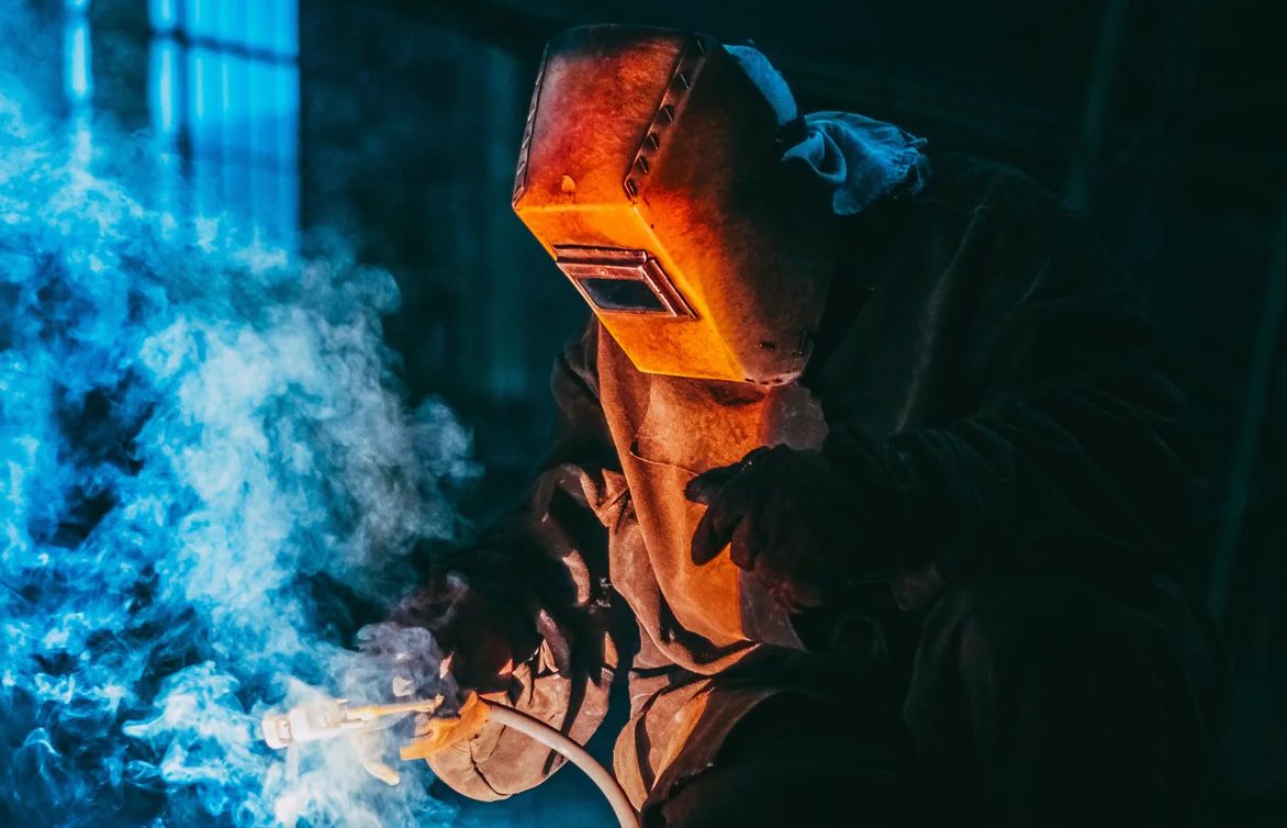 Welding torch at work