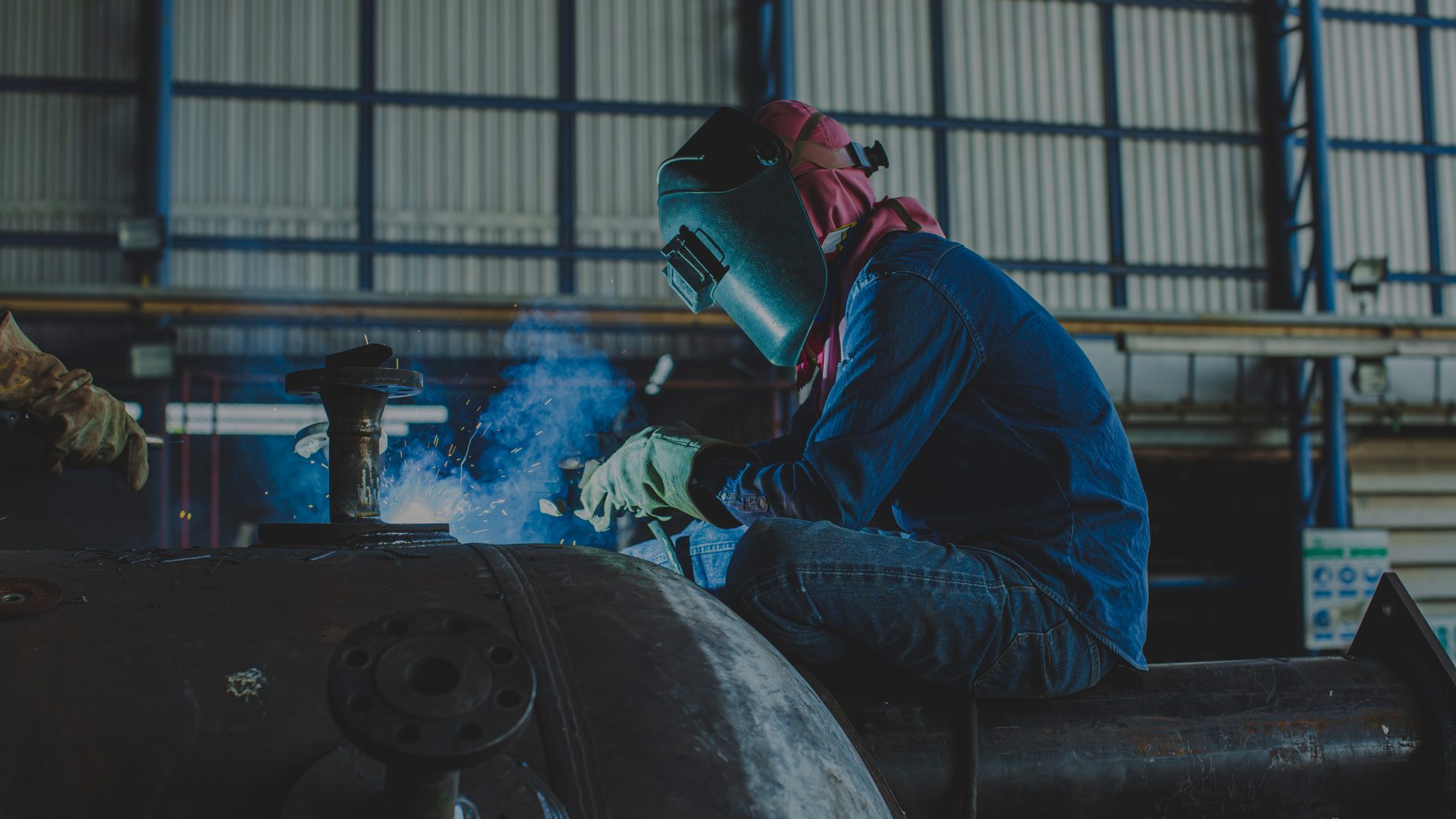 Welding in the Johan Bester Ingenieurswerke workshop
