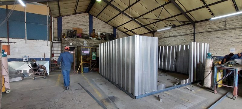 Metal panels in the workshop